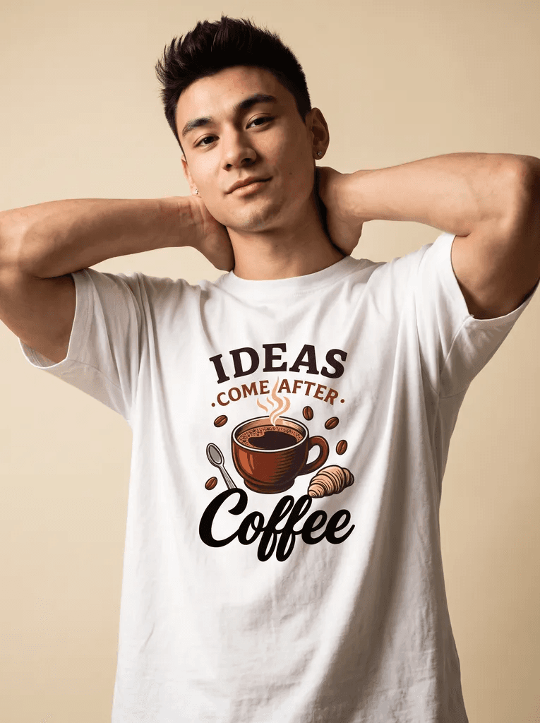 Graphic tee · Casual — on-model catalogue example generated with Zeroshoot